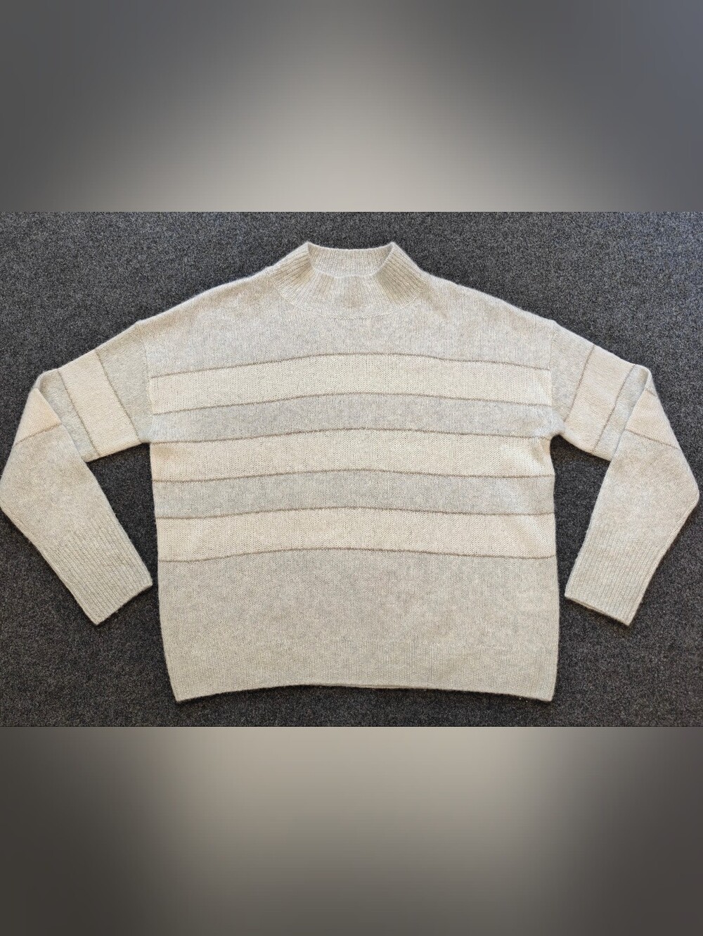 Rails Women's Ellise Mist Ivory Gold Glitter Stripe Cashmere/Silk Sweater - Sz M